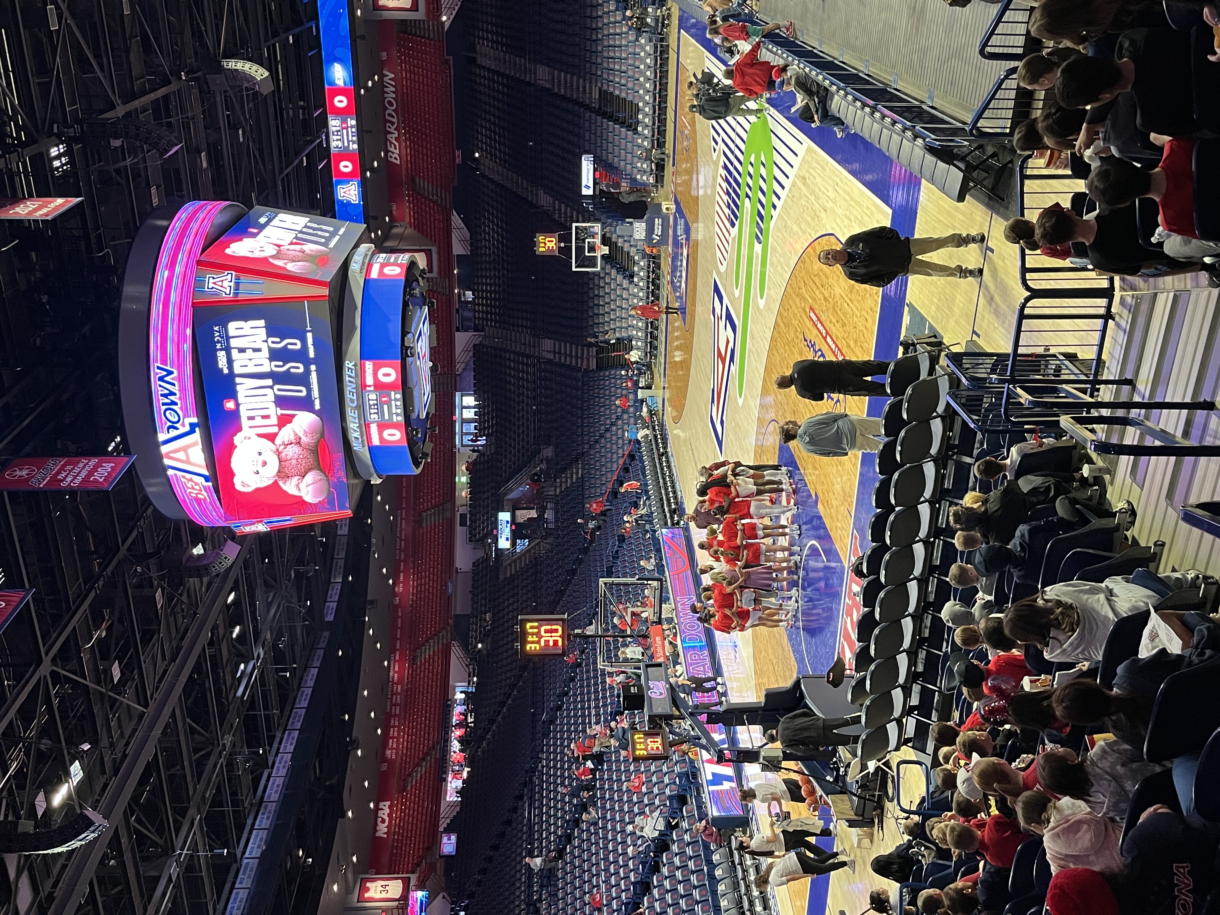 View of the UA basektball court from the bleachers