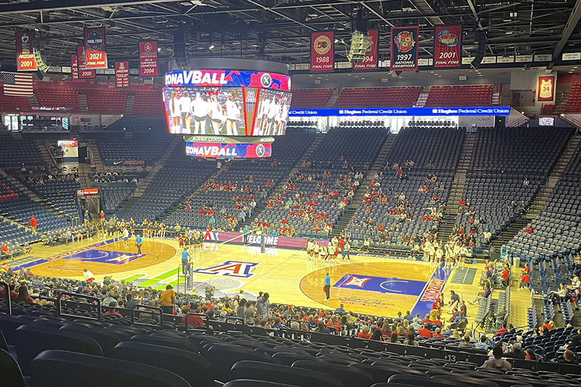 View of the volleyball court
